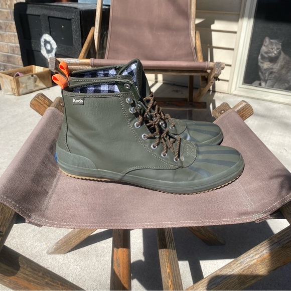 Keds Scout Splash Green Lace Up Rain Boots - Picture 3 of 6